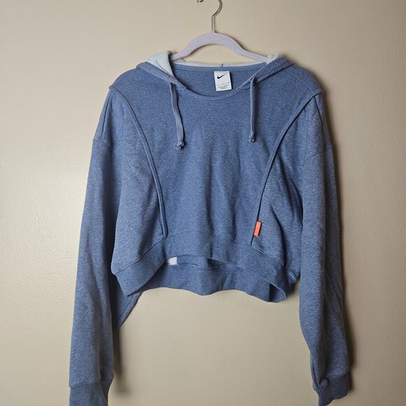 Tops - Nike Cropped Hoodie Womens Small Blue Fleece Training Pullover